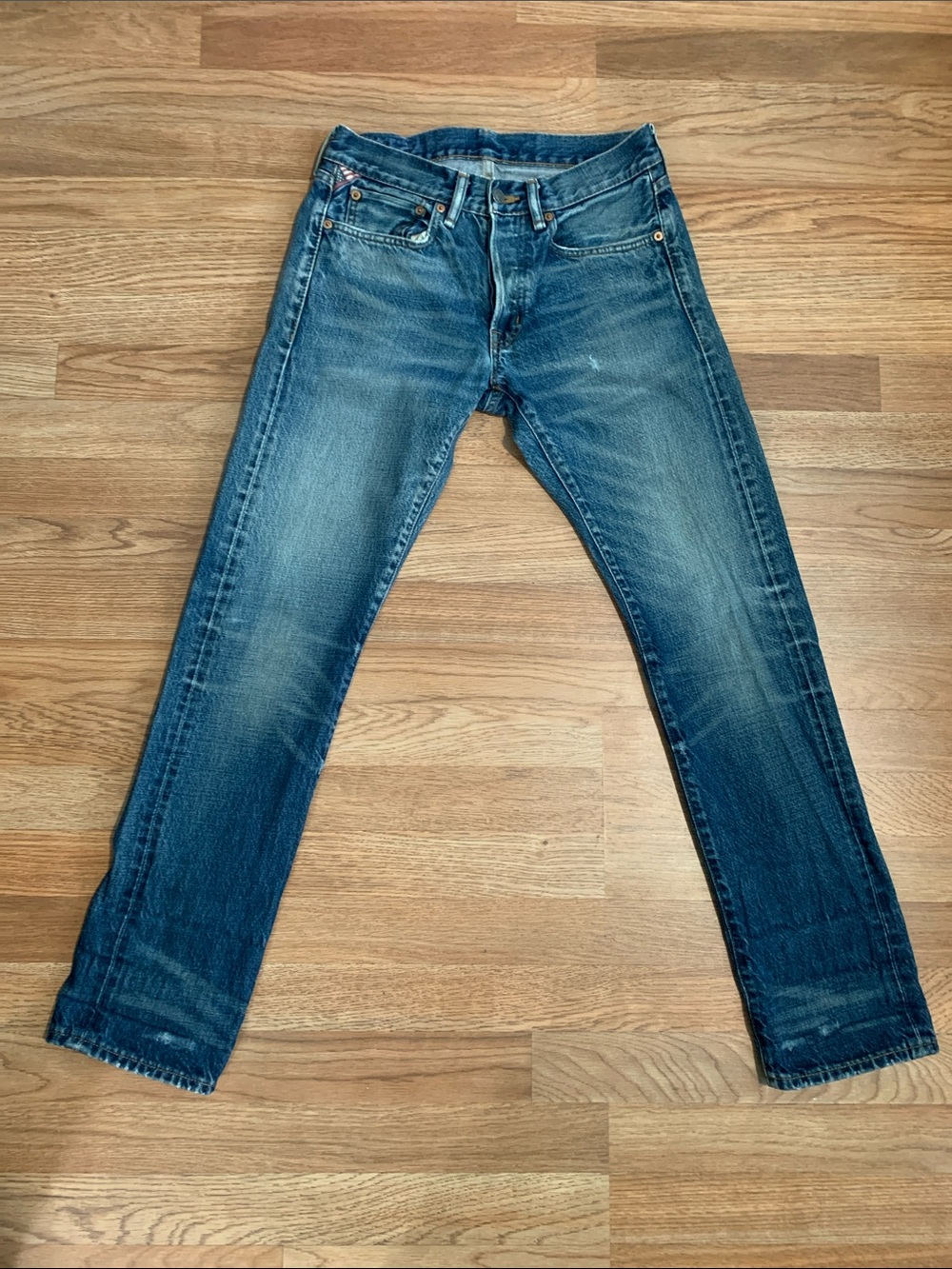 Ralph Lauren Men's Distressed Blue Slim Straight Jeans